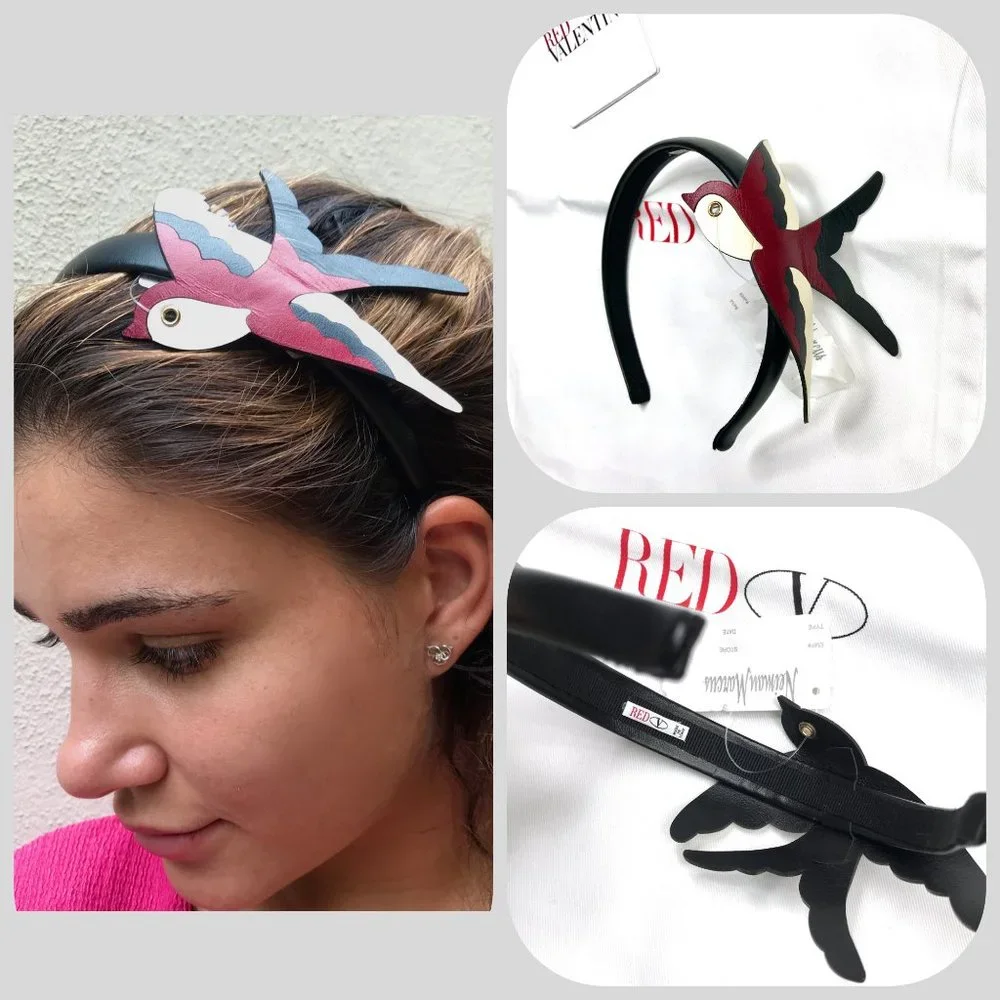 Auc Red Valentino leather lrg flying bird headband - Picture 9 of 11